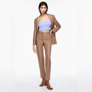 ARITZIA Wilfred The Melina High Waisted Vegan Leather Pants Taupe Size 0